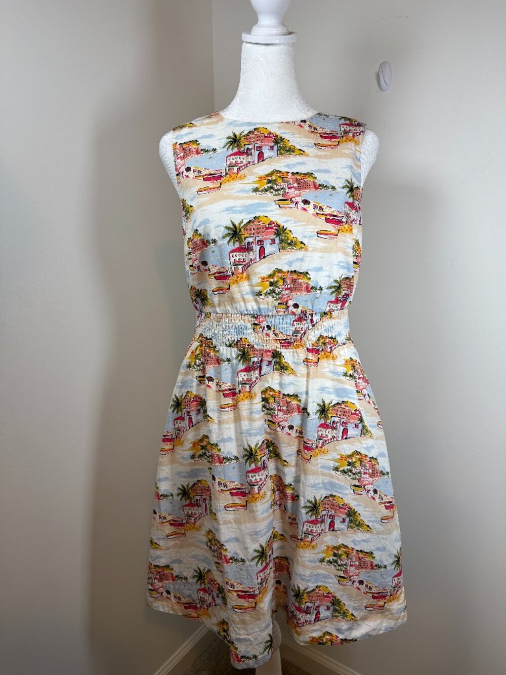 Boden Multi-Color Coastal Print Sleeveless Mini Dress